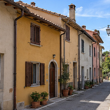 Esterno dell’immobile di fantasia · Immagine generata con IA